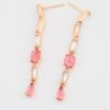 ARETES COLGANTES DE TIRA 14K - Imagen 2