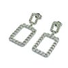 ARETES COLGANTES ESLABON PLATEADO