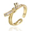 ANILLO LAZO ZIRCONIA 14K