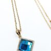 COLLAR CUADRO SWAROVSKI AZUL - Imagen 2