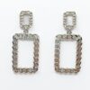 ARETES COLGANTES ESLABON PLATEADO - Imagen 2