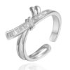 ANILLO LAZO ZIRCONIA RODIO