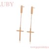 ARETES CRUZ COLGANTE