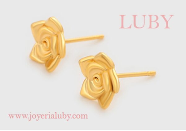 ARETES ROSA DORADA - Imagen 2