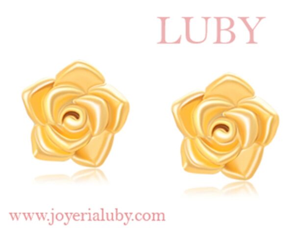 ARETES ROSA DORADA