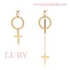 ARETES ARO CRUZ COLGANTE