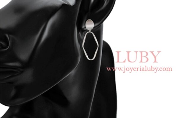 ARETES ARO COLGANTE EN RODIO - Imagen 3