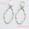 ARETES ARO COLGANTE EN RODIO - Imagen 2