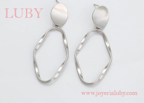 ARETES ARO COLGANTE EN RODIO - Imagen 2
