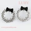 ARETES CORONA MOÑO NEGRO - Imagen 2