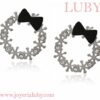 ARETES CORONA MOÑO NEGRO