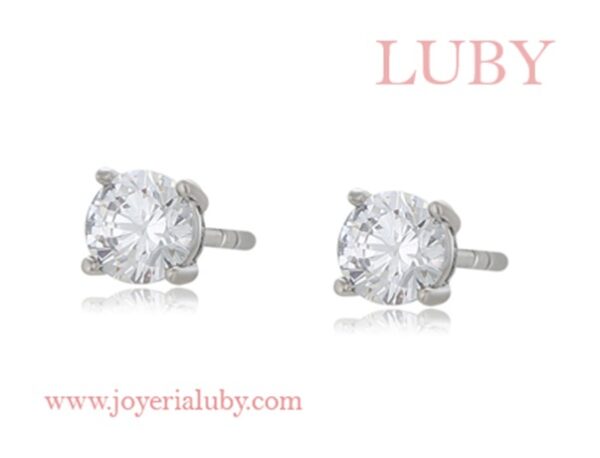 ARETES ZIRCONIA REDONDA