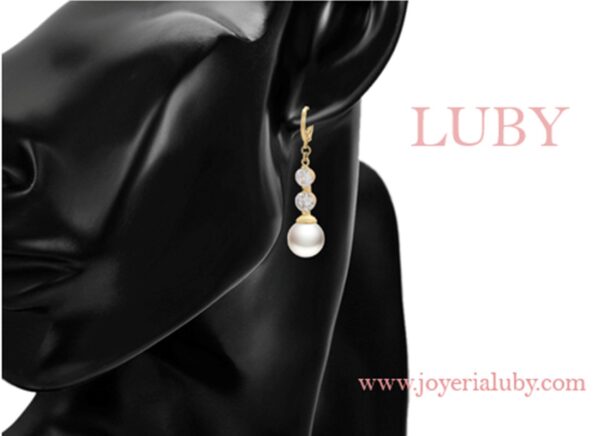 ARETES PERLA COLGANTE - Imagen 3