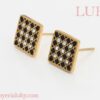 ARETES CUADROS BICOLOR - Imagen 2