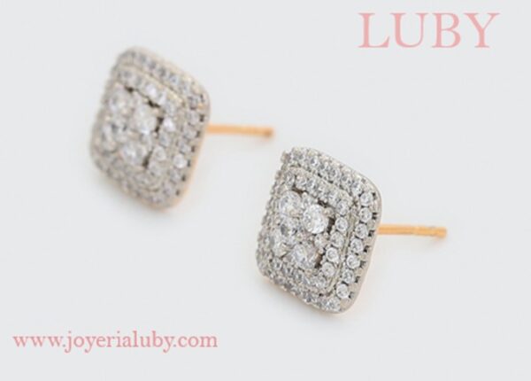 ARETES CUADROS TREBOL - Imagen 2