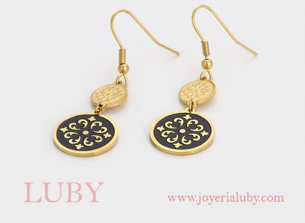 ARETES MEDALLAS COLGANTES - Imagen 2