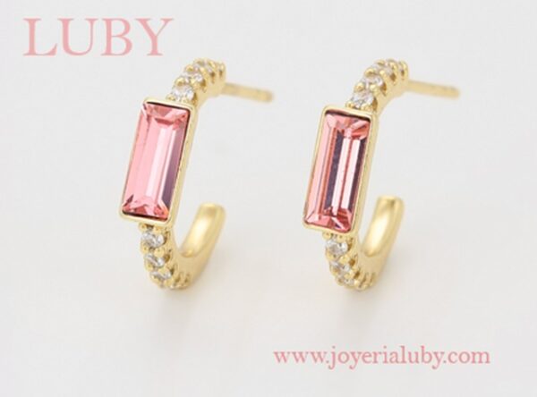 ARRACADAS PINK SWAROVSKI - Imagen 2
