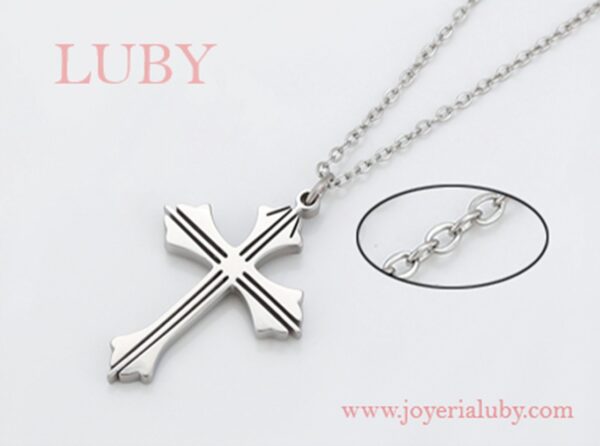 COLLAR CRUZ PLATEADA - Imagen 2