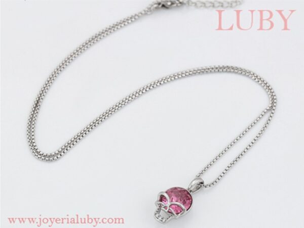COLLAR CALAVERA ROSA - Imagen 2