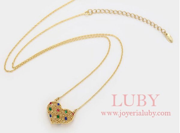 COLLAR CORAZON TEJIDO - Imagen 2