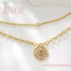 COLLAR DOBLE CON RUEDA BRILLANTE - Imagen 2