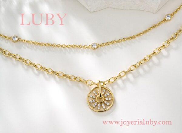 COLLAR DOBLE CON RUEDA BRILLANTE - Imagen 2