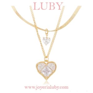 COLLAR DE DOBLE CORAZON BRILLANTE