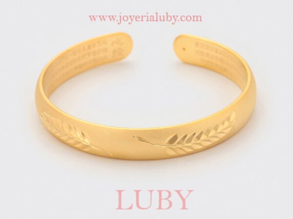 BRAZALETE CON GRABADO HOJAS - Imagen 2