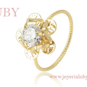 ANILLO DELGADO CON FLOR BRILLANTE