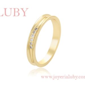 SORTIJA BRILLANTE CON PEQUEÑOS BORDES