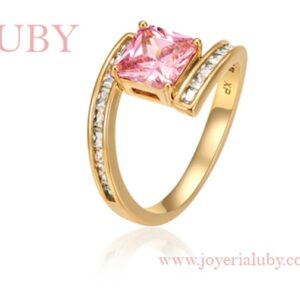 ANILLO UNIDO CUADRO TONO ROSA