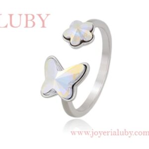 ANILLO MARIPOSA TONO TORNASOL BLANCO