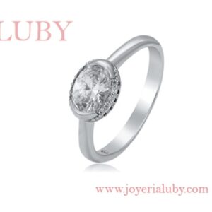 SORTIJA DE COMPROMISO ZIRCONIA OVALADA