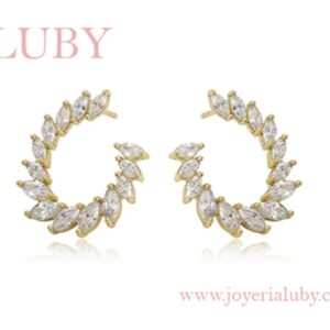 ARETES SEMI-CÍRCULO SILUETA ZIRCONIAS