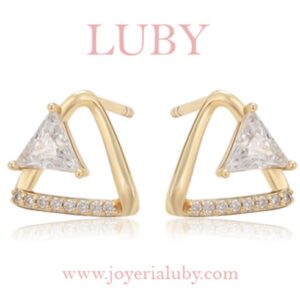 ARETES FUSIÓN DOBLE TRIANGULO ZIRCONIA