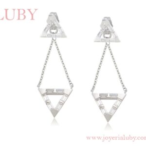 ARETES COLGANTES DOBLE TRIANGULO UNIDO
