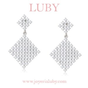 ARETES COLGANTES ROMBOS BRILLANTES