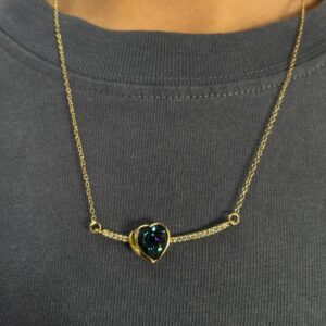 COLLAR HILO CORAZÓN ZAFIRO