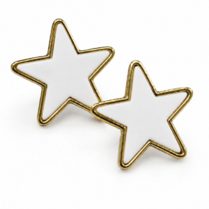 ARETES ESTRELLA BLANCA DORADA