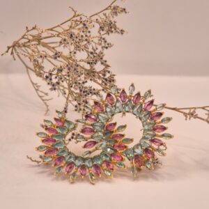 ARETES MANDALAS AZUL/MORADO CRISTALINO