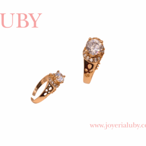 ANILLO DE COMPROMISO ENCAJE ROSADO BRILLANTE