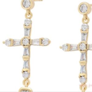 ARETES CRUZ ORO 14K