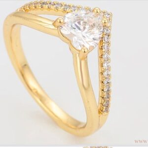 ANILLO CHAPA DE ORO CORAZON