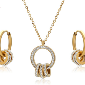 JUEGO COLLAR Y ARETES AROS