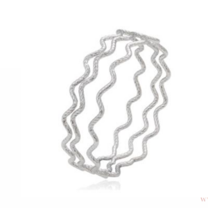 BRAZALETES DE ONDAS PLATEADAS
