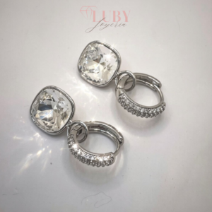 ARETES BLANCOS CRISTALINOS
