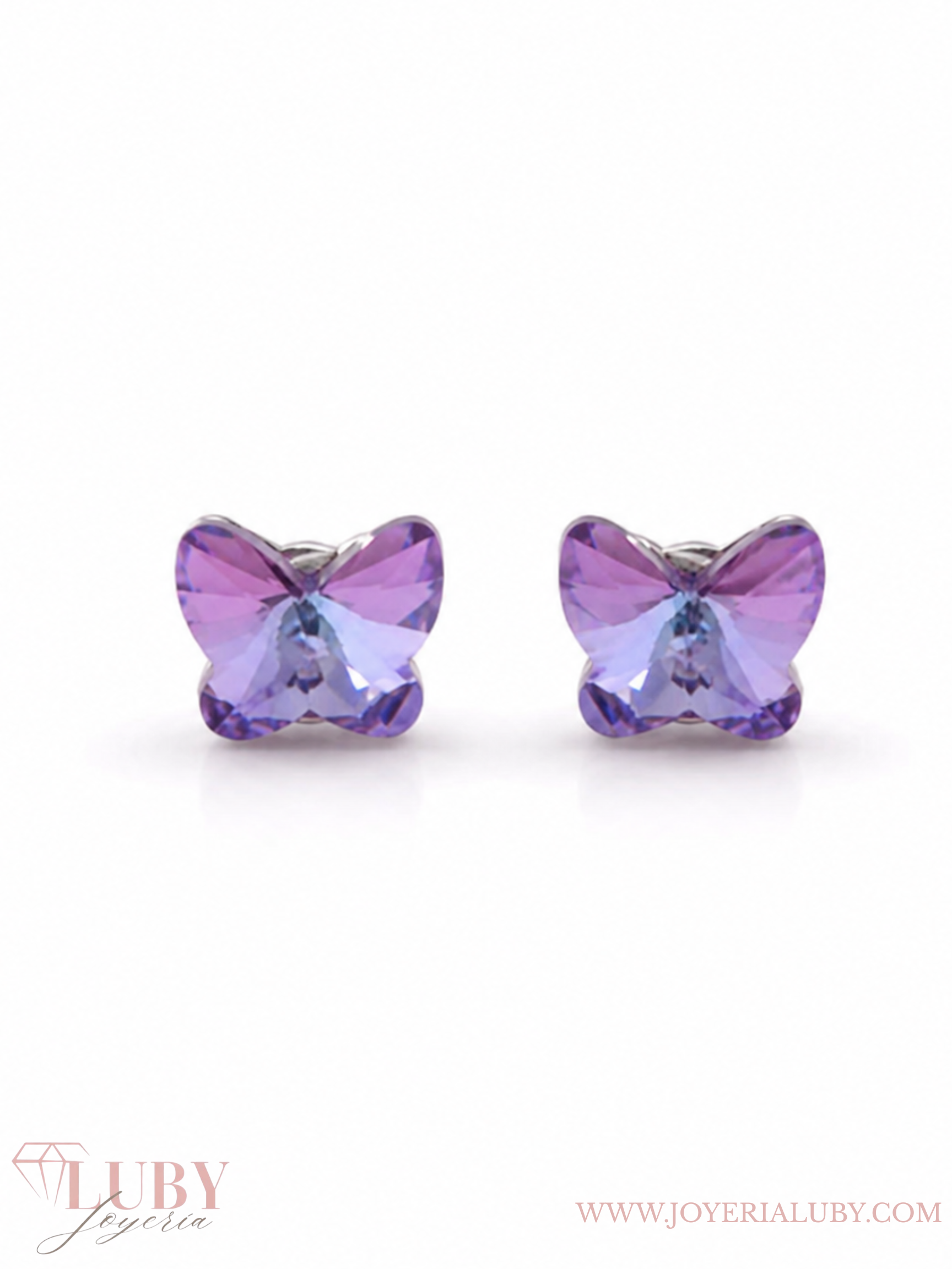 ARETES DE MARIPOSA MORADA