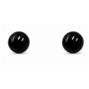 ARETES DE BOLA NEGRA