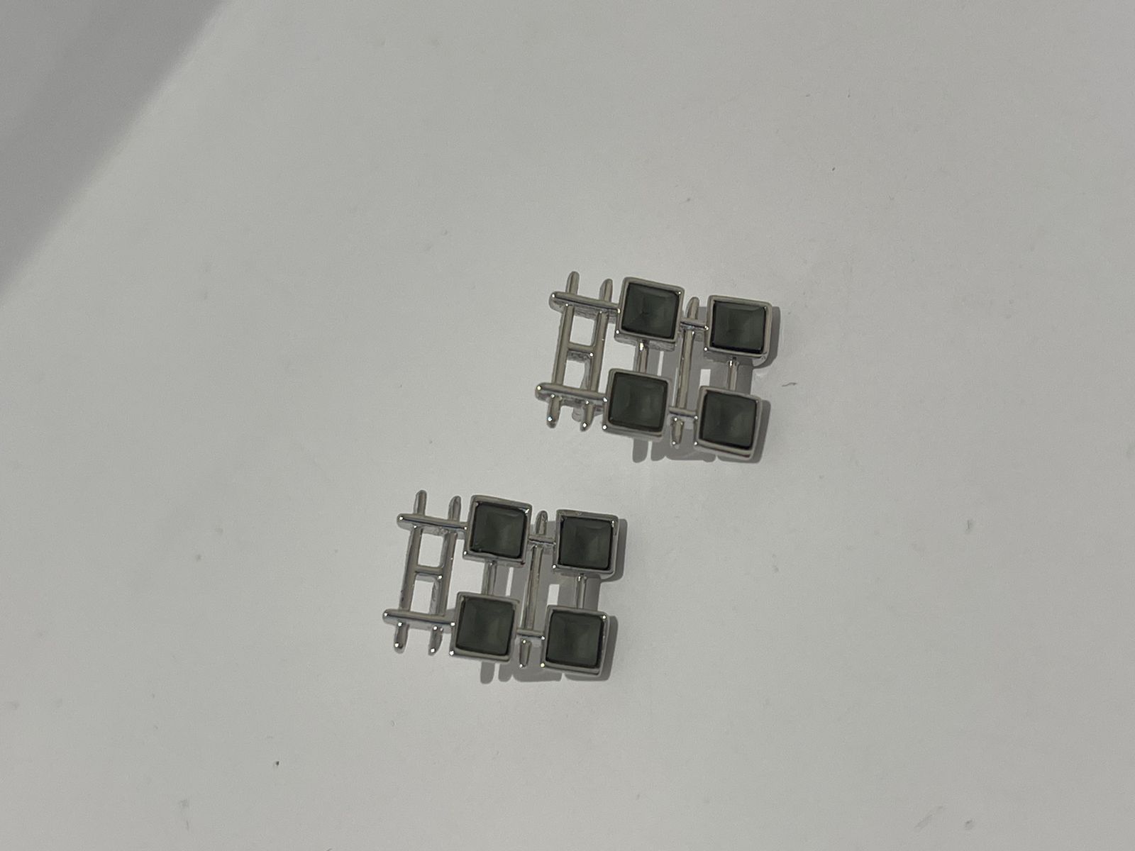 ARETES PLATEADOS MOSAICO - Imagen 2