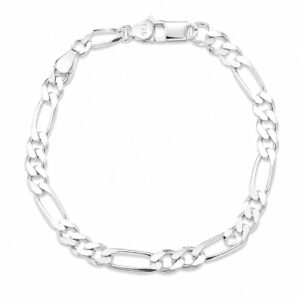 PULSERA CUBANA ESLABON MEDIANO PLATA